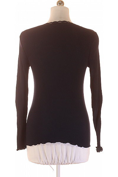 Rosemunde Dámské Modalové Bavlněné Tričko Dlouhý Rukáv Černé Žebrované Krajka Basic Vel. L | Rosemunde | obrázek 3