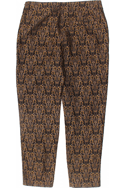 MANGO Dámské elegantní polyesterové kalhoty černé zlaté brokát vzor rovné ležérní Vel. S | MANGO | obrázek 3