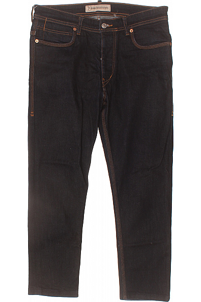 DRYKORN Dámské Tmavé Džíny Rovné Kapsy Prošití Oranžové Klasické Vel. 33/34