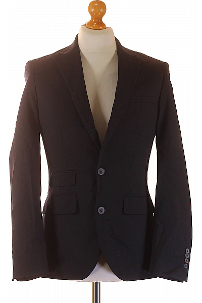 HARRY BROWN Vlněné černé společenské sako elegantní vypasované jednořadé moderní Vel. 36 | HARRY BROWN | obrázek 2