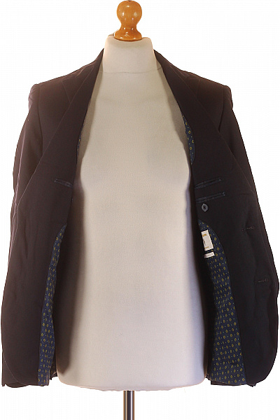 HARRY BROWN Vlněné černé společenské sako elegantní vypasované jednořadé moderní Vel. 36 | HARRY BROWN | obrázek 4