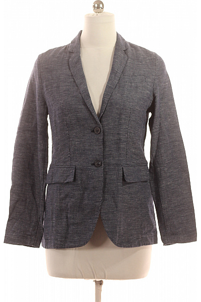 OPUS Dámský modrý polyesterový blejzr struktura jednořadé ležérní na běžné nošení Velikost 38 | OPUS | obrázek 2