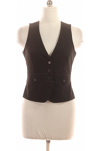 Next Dámská polyesterová krátká vesta elegantní černá s knoflíky Vel. 40 | Next | obrázek 2