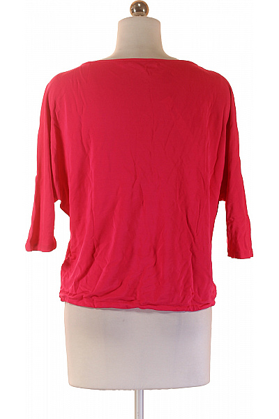 oui Dámská viskózová halenka růžová s krátkým rukávem a gumou v pase Vel. 34 | oui | obrázek 2