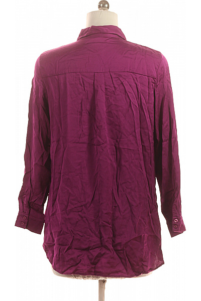 MORE & MORE Dámská viskózová košile fialová elegantní lesklá s prodlouženým rukávem Velikost 40 | MORE & MORE | obrázek 3