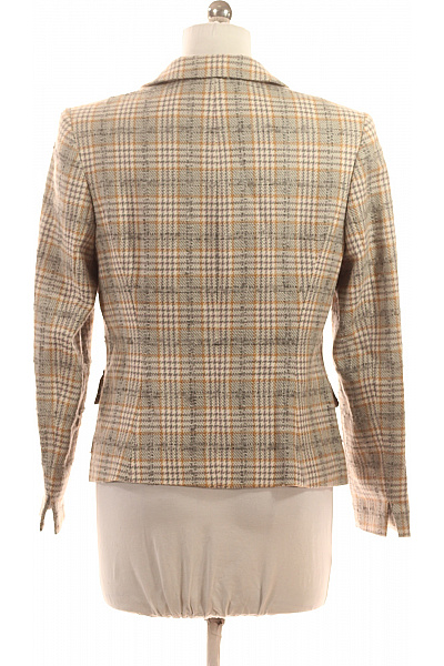 Biba Vlněné sako dámské podzimní béžové kárované vypasované elegantní Vel. 42 | Biba | obrázek 2