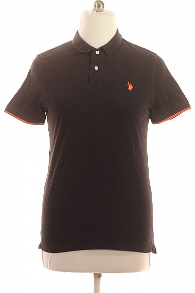 U.S.POLO ASSN. Polo tričko černé s krátkým rukávem a oranžovou paspulkou Vel. l | U.S.POLO ASSN. | obrázek 2