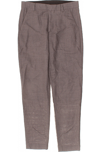 Pánské bavlněné oblekové kalhoty rovné hnědé elegantní business casual Velikost XS | Unimoda | obrázek 2