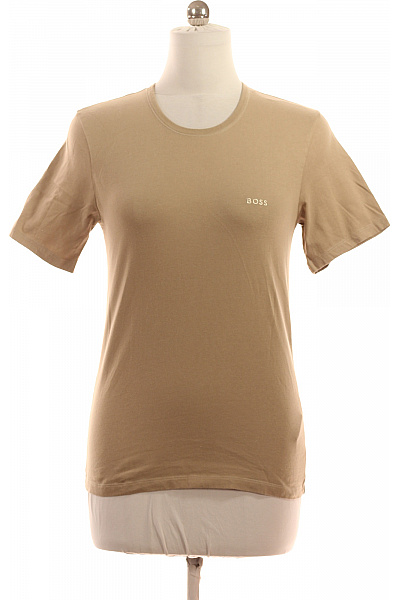 Hugo Boss béžové tričko s krátkým rukávem a nápisem basic Velikost m | Hugo Boss | obrázek 2
