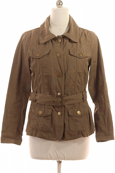 DESIGNERS Dámská khaki vojenská bunda s páskem kapsy army styl Velikost 40 | DESIGNERS | obrázek 2