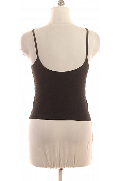 Dámské černé tílko basic crop top henley s kulatým výstřihem Velikost 40 | Unimoda | obrázek 3