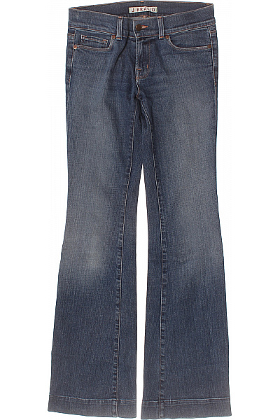 J BRAND Dámské Bavlněné Modré Džíny Zvonové Seprané Ohrnuté Velikost S