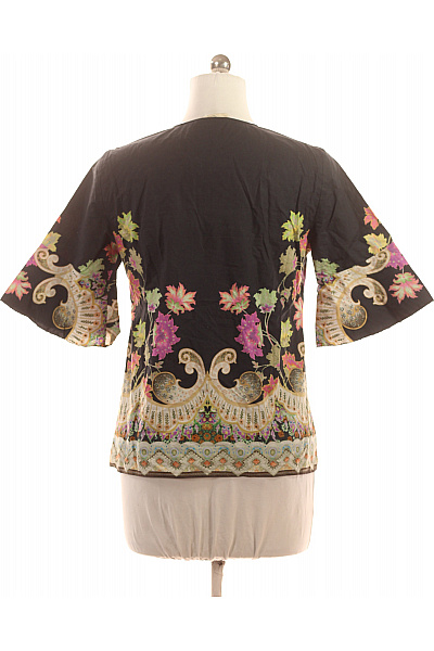 ETRO Dámská halenka černé květinová vzorovaná boho s krátkým rukávem Velikost 42 | ETRO | obrázek 3