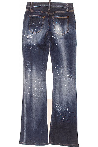 Dsquared2 Dámské modré seprané džíny zvonové s dírami a stříkanci Velikost 38 | Dsquared2 | obrázek 2