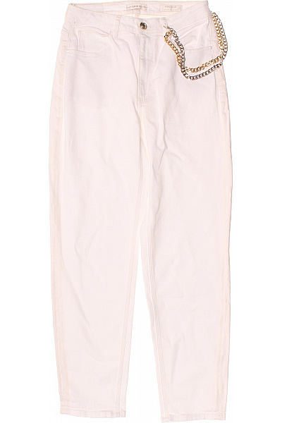 Guess Dámské Bílé Rovné Džíny S řetízkem Vel. 42