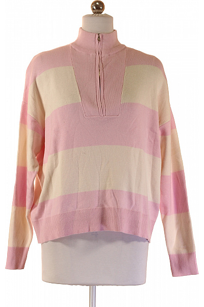 BRAVE SOUL Dámský pruhovaný pulovr se stojáčkem na zip volný Velikost s | BRAVE SOUL | obrázek 2