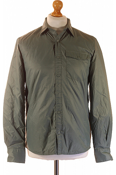 S.OLIVER Pánská Polyamidová Zelená Lehká Košilová Outdoorová Jarní Bunda Velikost S
