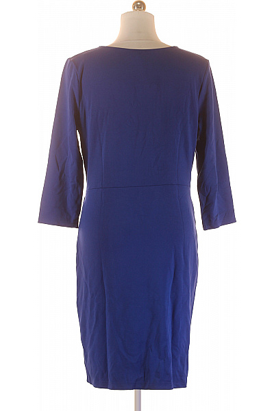 LAWRENCE GREY Dámské modré viskózové elegantní šaty s dlouhým rukávem pod kolena upnuté Vel. 44 | LAWRENCE GREY | obrázek 2