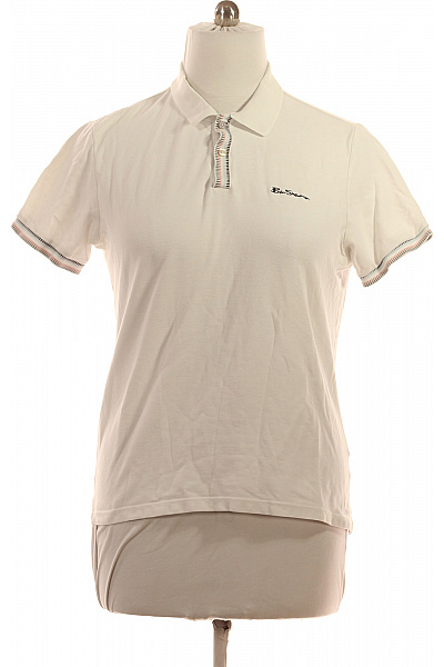 ben sherman Bílé Polo Tričko Krátký Rukáv Jednobarevné S Nápisem Vel. l | ben sherman | obrázek 2