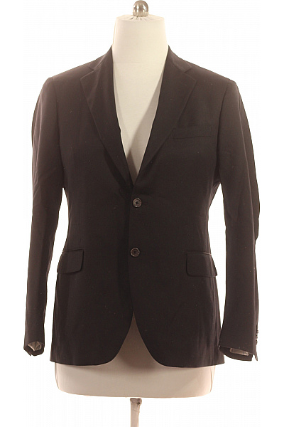 Pánské černé sako jednořadé elegantní vypasované na běžné nošení Velikost L | Unimoda | obrázek 2