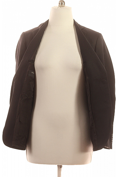 Pánské černé sako jednořadé elegantní vypasované na běžné nošení Velikost L | Unimoda | obrázek 4