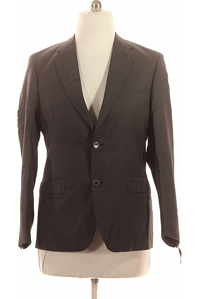 Digel Vlněné Společenské Sako Tmavě šedé Jednořadé Elegantní Business Velikost 50