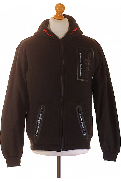 Canadian-peak Pánská Bavlněná černá Mikina S Kapucí A Potiskem Na Zip Velikost M