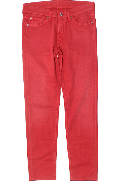 Dámské červené rovné džíny s kapsami ležérní Vel. S | Unimoda | obrázek 2