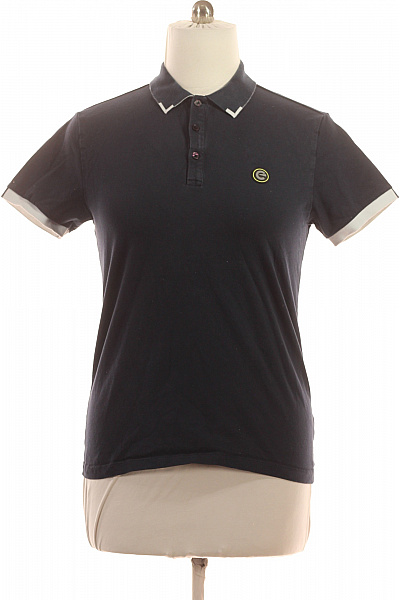 Mexx Pánské Polo Tričko Černé Krátký Rukáv Kontrastní Lemování Velikost L