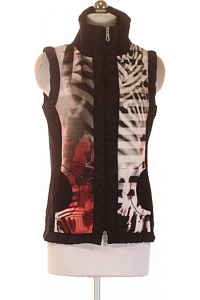 BONITA Dámská polyesterová vesta černobílá potisk květiny zebra sportovní krátká zateplená Vel. S | BONITA | obrázek 2