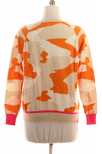 Brodie Cashmere Dámský kašmírový pulovr oranžový béžový maskáčový vzorovaný pletený lehký přes hlavu Vel. M | Brodie Cashmere | obrázek 3