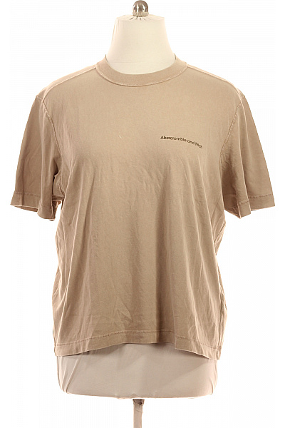 Abercrombie&Fitch Pánské tričko béžové basic s krátkým rukávem a nápisem Vel. l | Abercrombie&Fitch | obrázek 2