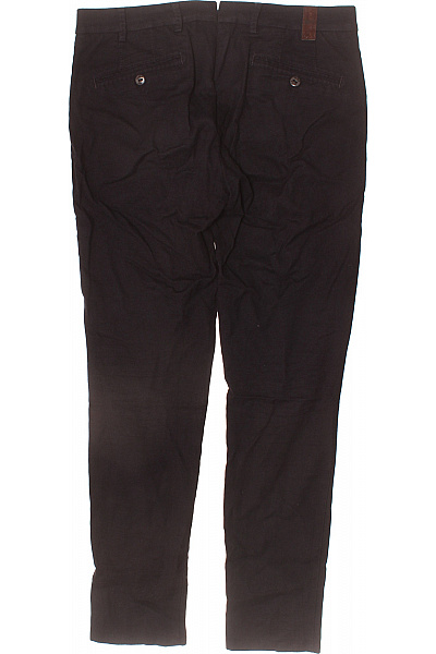 Pánské černé látkové kalhoty volnočasové rovné s kapsami Velikost 34 | Unimoda | obrázek 2