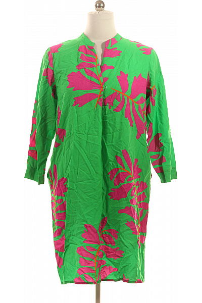 Key Largo Zelené Letní šaty Květované Volnočasové S Dlouhým Rukávem Vel. L