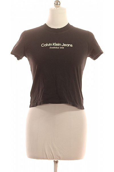 Calvin Klein dámské tričko s krátkým rukávem a potiskem basic černé bavlna Velikost M | Calvin Klein | obrázek 2