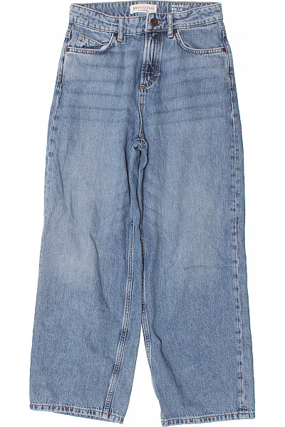 Marc O´Polo Dámské Modré Džíny Volné Seprané S Vysokým Pasem Wide Leg Velikost 26