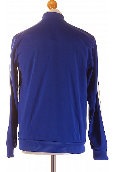 ADIDAS Pánská modrá polyesterová sportovní mikina na zip s pruhy Vel. L | ADIDAS | obrázek 3