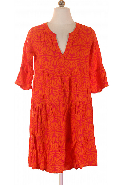 Sublevel Oranžové letní šaty s potiskem volnočasové boho Vel. S | Sublevel | obrázek 2