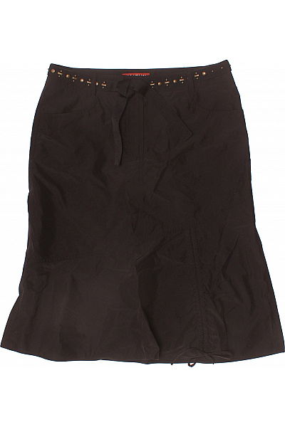 TAIFUN Dámská polyesterová černá midi sukně rozšířená s mašlí kapsami Velikost 38 | TAIFUN | obrázek 2