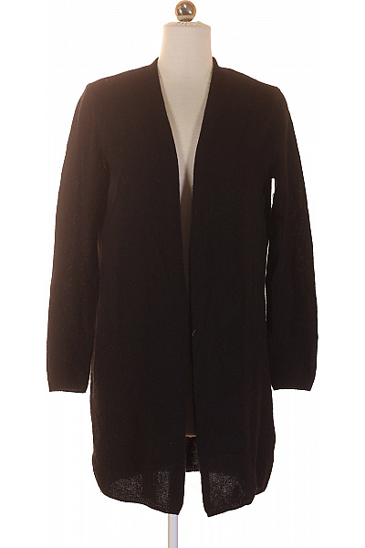 LAWRENCE GREY Dámský Kašmírový Kardigan Dlouhý černý Elegantní Bez Zapínání Vel. 36