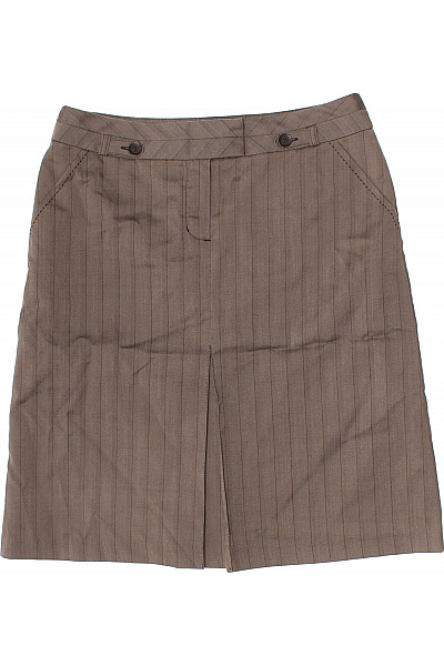 Dámská hnědá pouzdrová sukně ke kolenům pruhovaná business Vel. 40 | Unimoda | obrázek 2