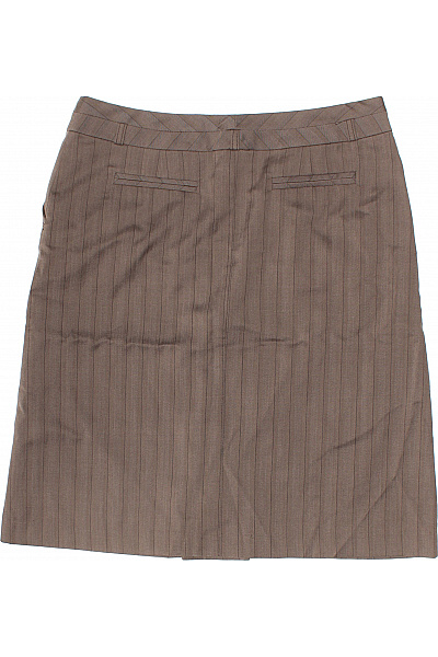 Dámská hnědá pouzdrová sukně ke kolenům pruhovaná business Vel. 40 | Unimoda | obrázek 3