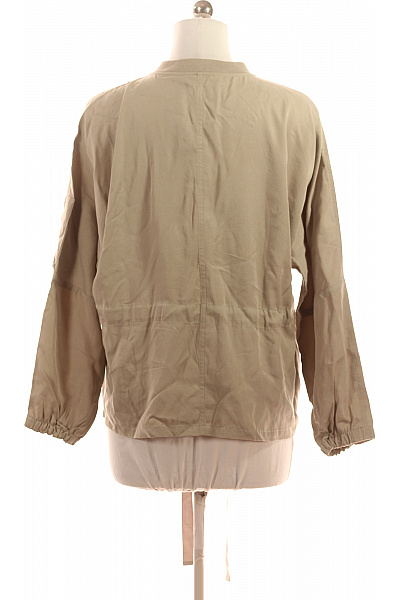 LECOMTE Dámská béžová lyocellová přechodová bunda bomber se zipem a páskem Velikost 40 | LECOMTE | obrázek 2