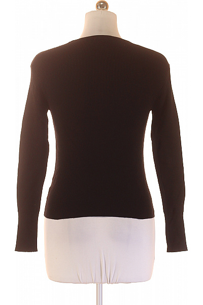 AXARA Dámský černý žebrovaný pulovr basic dlouhý rukáv přes hlavu Velikost m | AXARA | obrázek 2