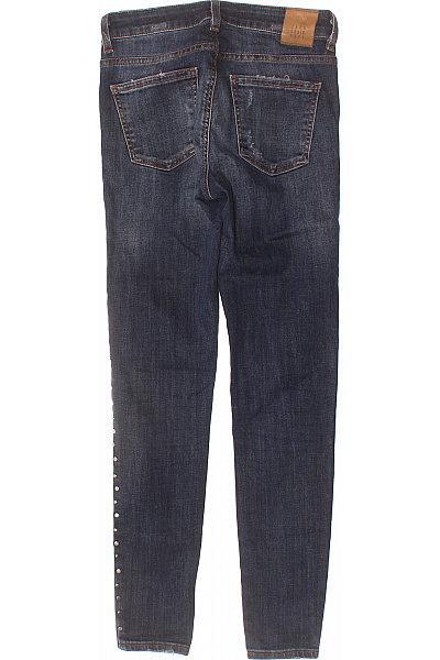 ZARA Dámské modré džíny skinny s kamínky seprané Velikost 34 | ZARA | obrázek 2