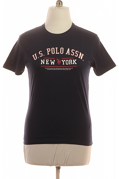U.S.POLO ASSN. Pánské tmavě modré tričko s krátkým rukávem a nápisem New York Vel. l | U.S.POLO ASSN. | obrázek 2