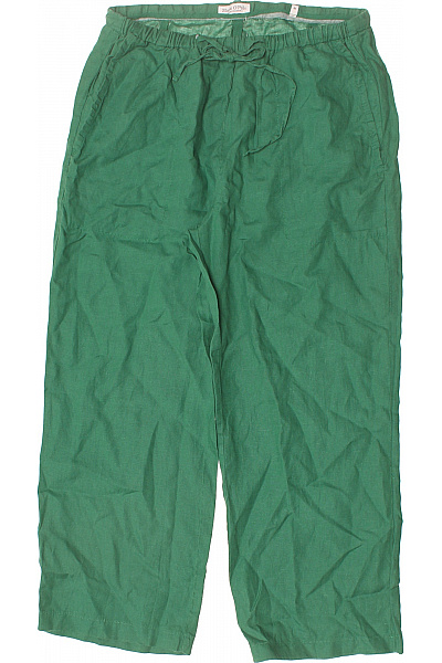 Marc O´Polo Zelené volné lněné rovné kalhoty s kapsami a gumou v pase Velikost 38 | Marc O´Polo | obrázek 2