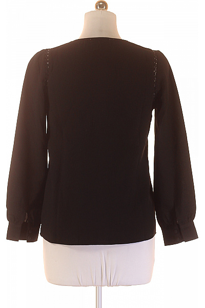 Dámská černá polyesterová košile elegantní s dlouhým rukávem a krajkou Vel. s/m | Unimoda | obrázek 3