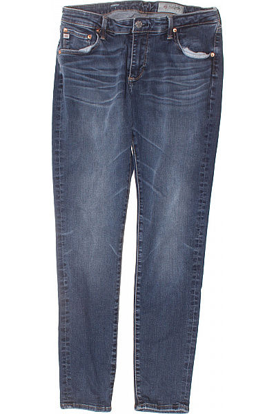 ADRIANO GOLDSCHMIED Dámské Tmavě Modré Strečové Skinny Džíny Legínové Seprané Vel. 29