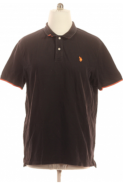 U.S.POLO ASSN. Polo Tričko Hnědé Jednobarevné S Límcem Krátký Rukáv Velikost 3XL